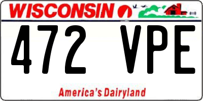 WI license plate 472VPE