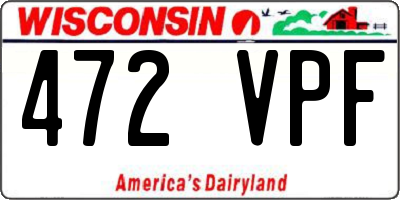 WI license plate 472VPF