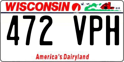WI license plate 472VPH
