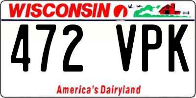 WI license plate 472VPK