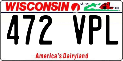 WI license plate 472VPL