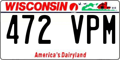 WI license plate 472VPM