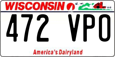 WI license plate 472VPO