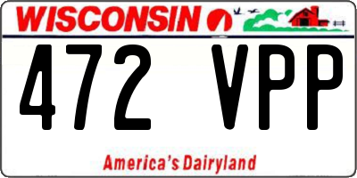 WI license plate 472VPP