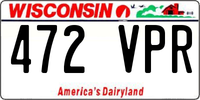 WI license plate 472VPR