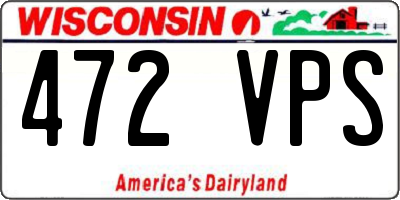 WI license plate 472VPS