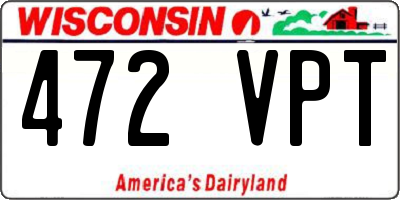 WI license plate 472VPT
