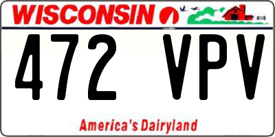 WI license plate 472VPV
