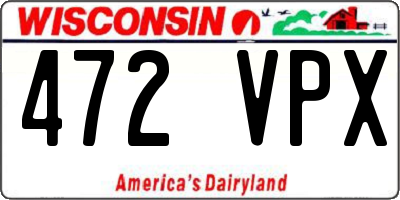 WI license plate 472VPX