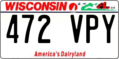 WI license plate 472VPY