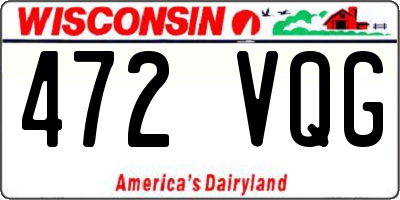 WI license plate 472VQG