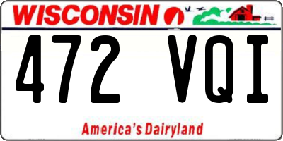 WI license plate 472VQI