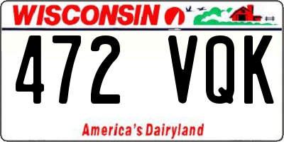 WI license plate 472VQK