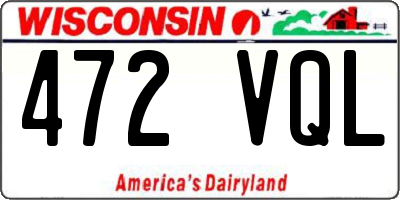WI license plate 472VQL