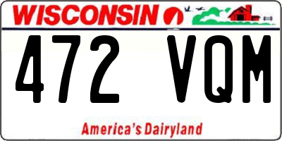 WI license plate 472VQM