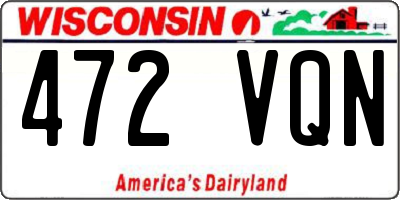WI license plate 472VQN