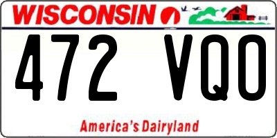 WI license plate 472VQO