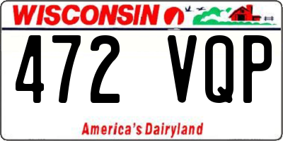 WI license plate 472VQP