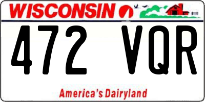 WI license plate 472VQR