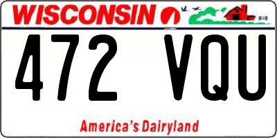 WI license plate 472VQU