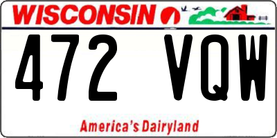 WI license plate 472VQW