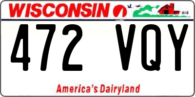 WI license plate 472VQY