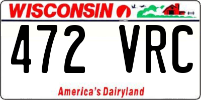 WI license plate 472VRC
