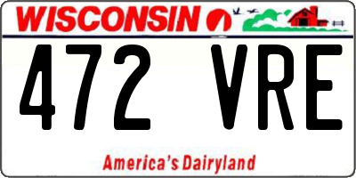 WI license plate 472VRE