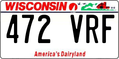 WI license plate 472VRF