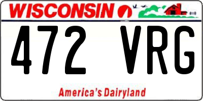 WI license plate 472VRG