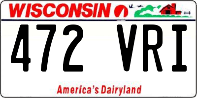 WI license plate 472VRI