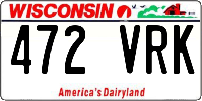 WI license plate 472VRK