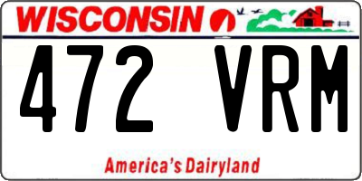 WI license plate 472VRM