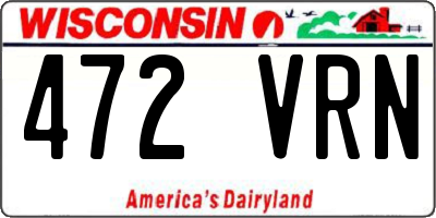 WI license plate 472VRN
