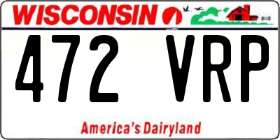 WI license plate 472VRP