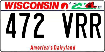 WI license plate 472VRR