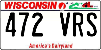 WI license plate 472VRS