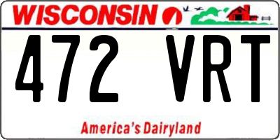 WI license plate 472VRT