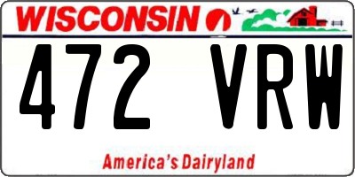 WI license plate 472VRW