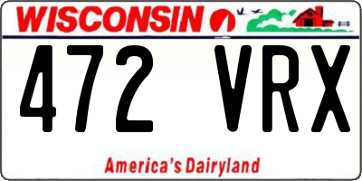 WI license plate 472VRX