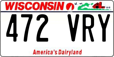 WI license plate 472VRY