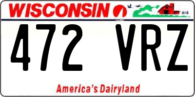 WI license plate 472VRZ