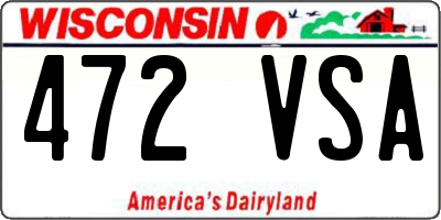 WI license plate 472VSA