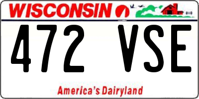 WI license plate 472VSE