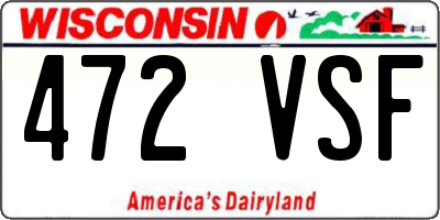 WI license plate 472VSF