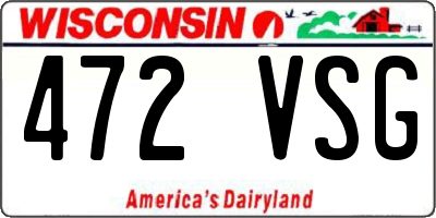 WI license plate 472VSG