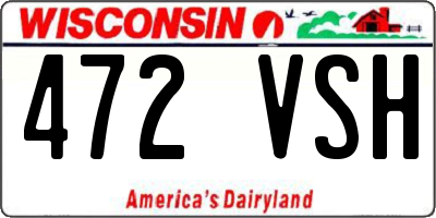 WI license plate 472VSH