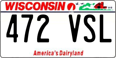 WI license plate 472VSL