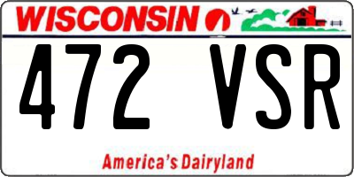 WI license plate 472VSR