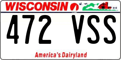 WI license plate 472VSS